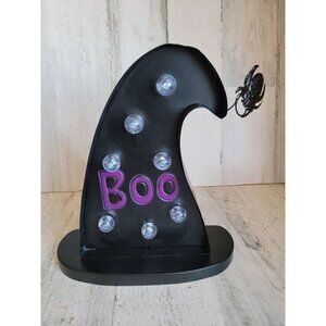 Metal Boo light up witch hat Halloween spider home decor figure unique